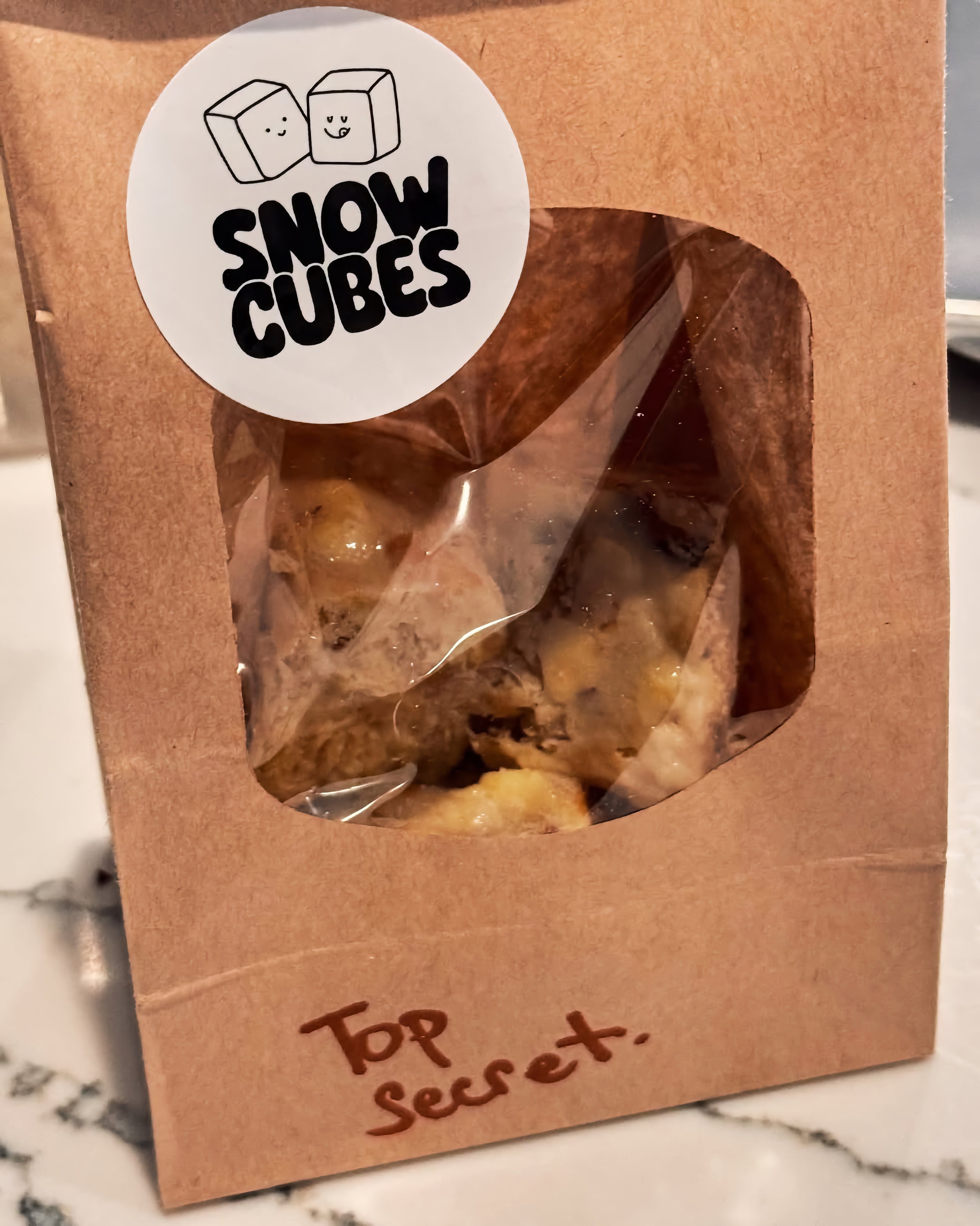 Early Snowcubes packaging